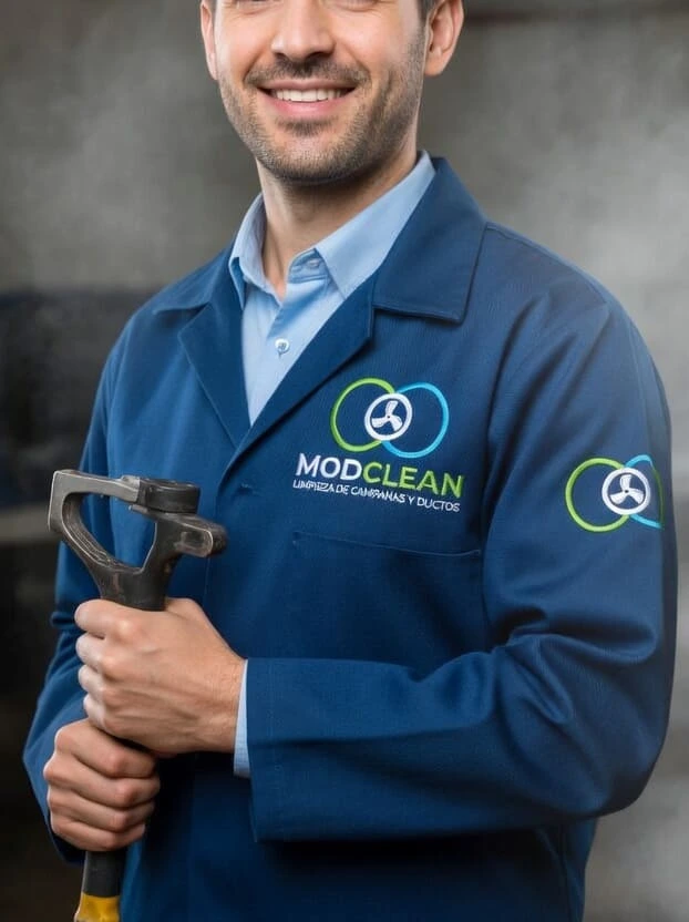 Supervisor experto de Modclean coordinando servicios de inspección y limpieza técnica en cocinas industriales.